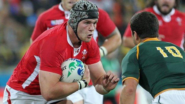 Dan Lydiate takes on South Africa in 2011