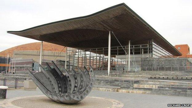 The Senedd in Cardiff Bay