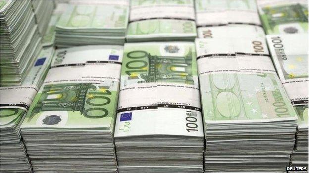 Euro banknotes