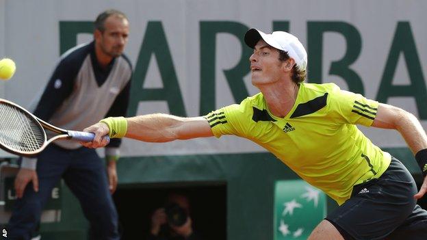 Andy Murray during his fourth-round victory against Fernando Verdasco