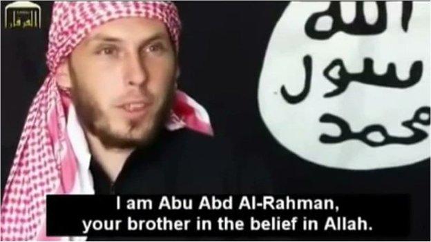 Nicolas, aka Abu Abd Al-Rahman, on an Islamist video