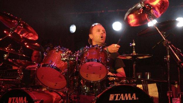 Lars Ulrich on stage at the BBC Radio Theatre