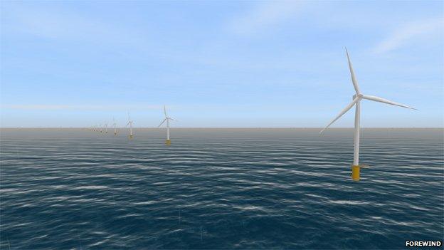 Artist's impression of wind farm