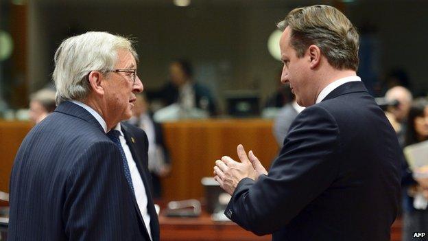 David Cameron (right) with J-C Juncker in Brussels - file pic