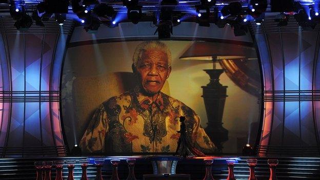 Nelson Mandela at the World Cup draw 2009