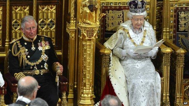 The Queen and Prince Charles at the 2013 State Opening of Parliament