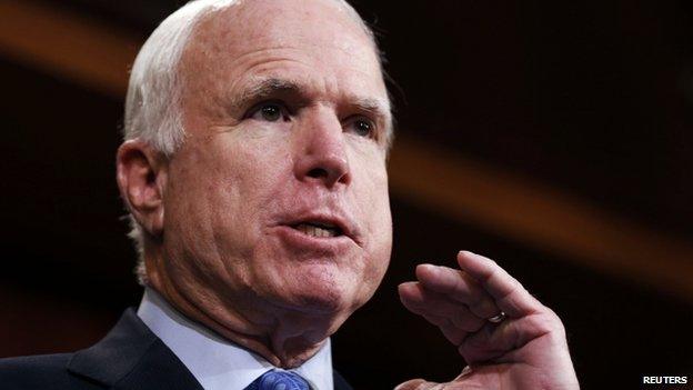 US Senator John McCain appeared in Washington on 3 June 2014