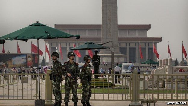 Security has been tightened in Tiananmen Square, repors say