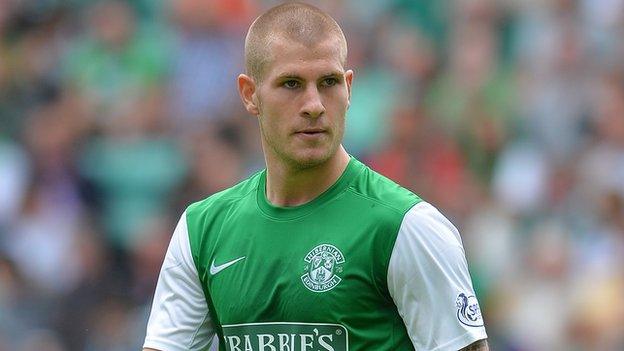 Hibs striker James Collins