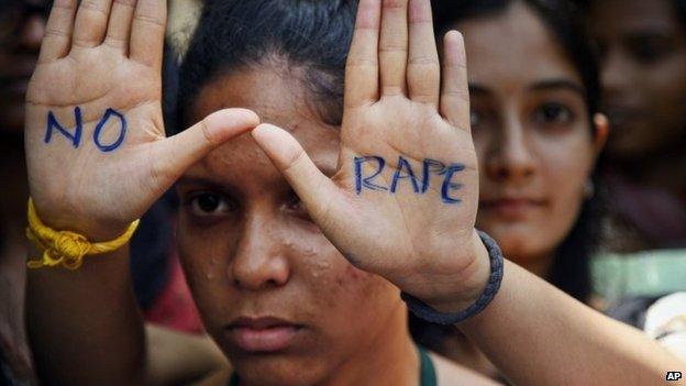 An anti-rape protest in Hyderabad, India on Sept 13, 2013.