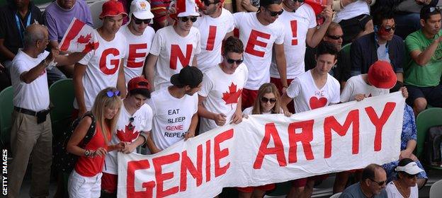 Eugenie Bouchard's supporters at the Australian Open