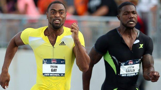 Tyson Gay and Justin Gatlin