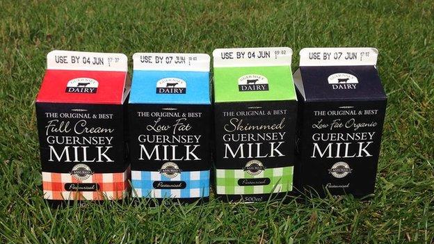 Guernsey Milk cartons