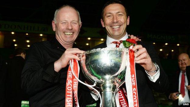 Stewart Milne and Derek McInnes