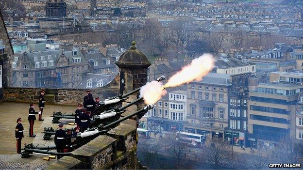 There will be a 21-gun salute to mark the Queen's official birthday and the Queen's Baton Relay in Edinburgh