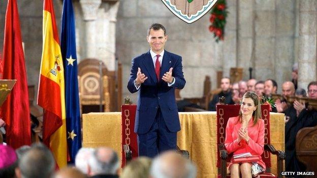 Prince Felipe and Princess Letizia appear for the first time since the announcement of King Juan Carlos of Spain's abdication