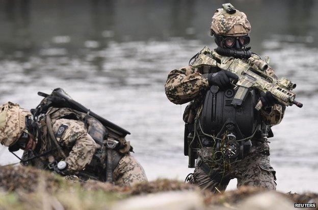 German special forces at a display in Eckernfoerde, Schleswig-Holstein, 5 April