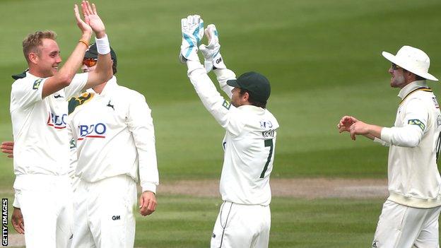 Stuart Broad celebrates