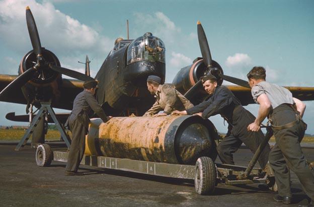 A British bomber being loaded