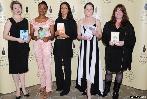 On the shortlist: Hannah Kent, Chimamanda Ngozi Adichie, Jhumpa Lahiri, Audrey Magee and Eimear McBride