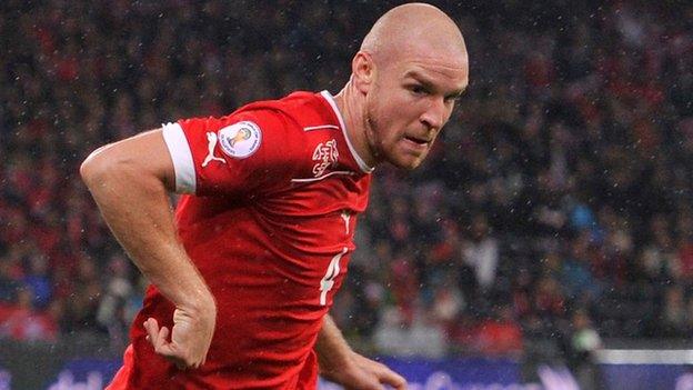 Philippe Senderos in action for Switzerland