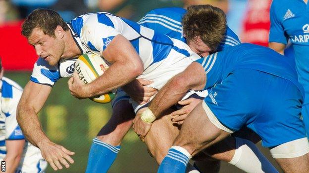 Tim Visser in action for Scotland against Italy