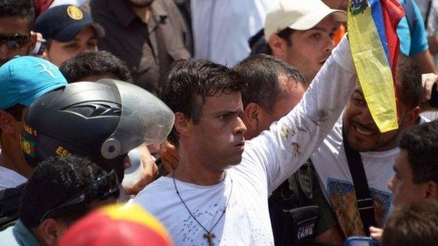 Leopoldo Lopez's arrest 18 Feb 2014