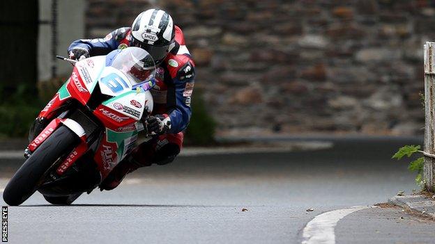 Michael Dunlop in action at the Isle of Man TT races