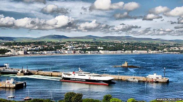 The Manannan fast craft in Douglas harbour