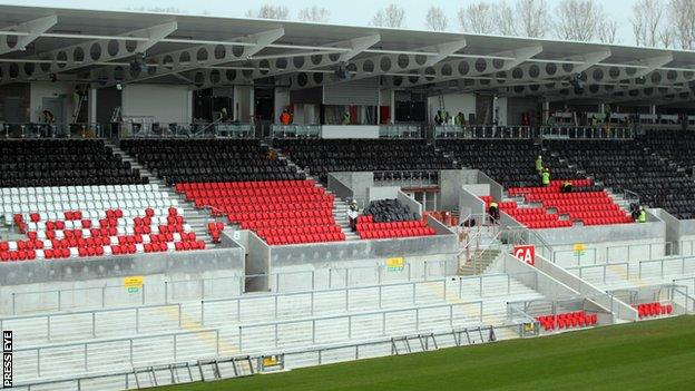 One of the new stands at the redeveloped Ravenhill