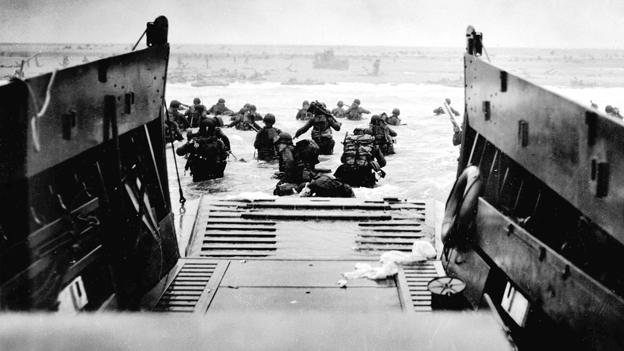 landing craft hits the beach