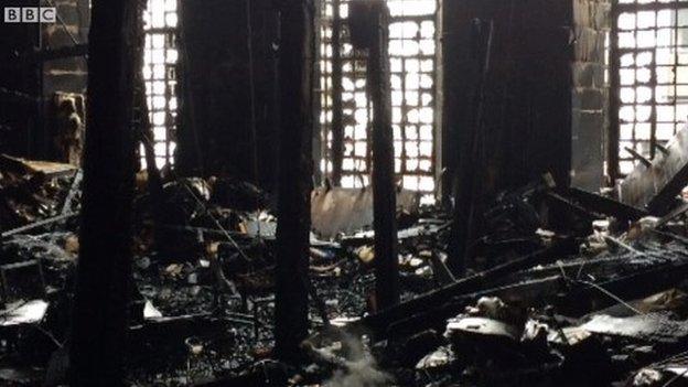 Fire damage incise the Mackintosh building