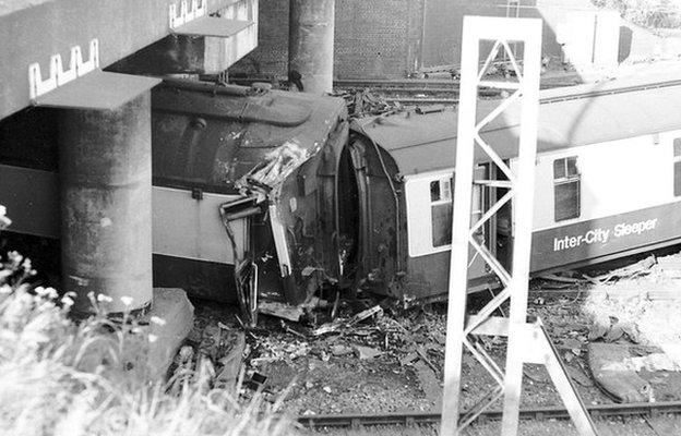 Train snapped in half