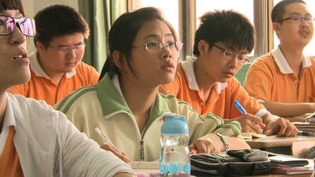 Chinese students studying for the Gaokao exam in 2013