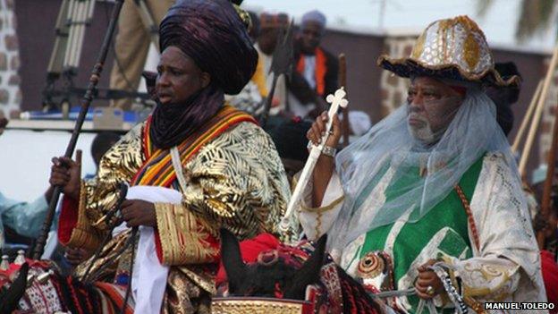 The Emir of Kano, Al Haji Ado Bayero (r) at the durbar in 2010