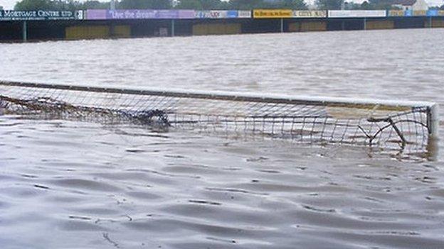 Gloucester City's ground under water