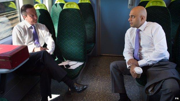 David Cameron and Sajid Javid