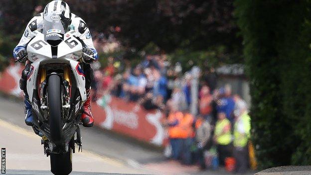 Michael Dunlop in action at the TT races on the Isle of Man