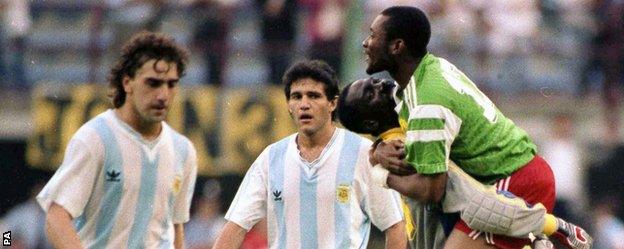 Cameroon beat Argentina in 1990