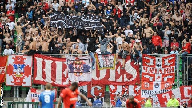 Red Star Belgrade fans