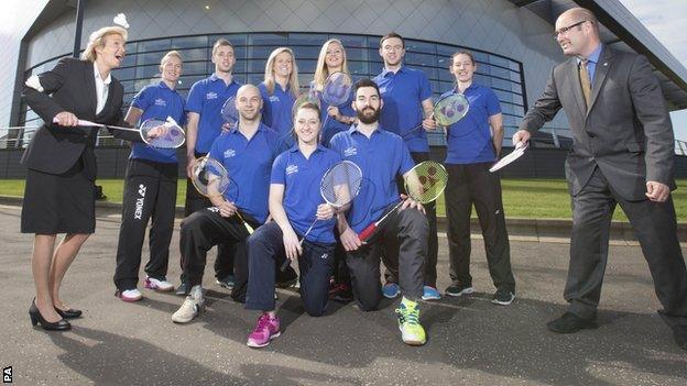 The Scotland badminton team for Glasgow 2014