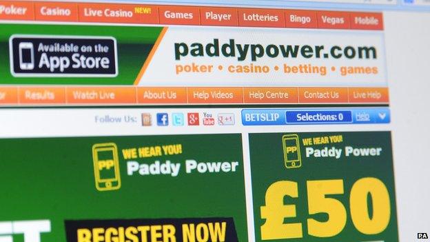 Paddy Power webpage