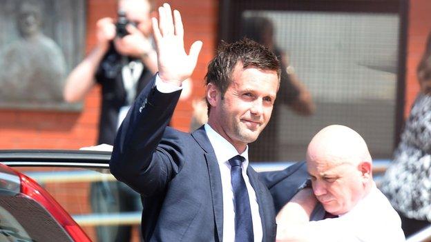 Ronny Deila arrives at Celtic Park