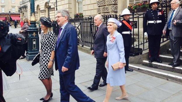 Mary Berry leaves the Guildhall on the day she is given the freedom of the city