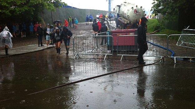 Water pumped from Parklife entrance