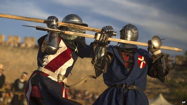 Two knights attack one another