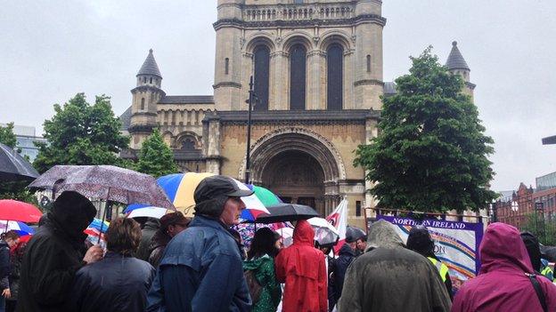 Crowd at anti-racism rally