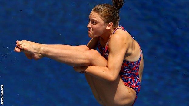 British diver Alicia Blagg in action