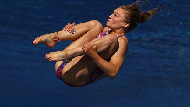 British diver Alicia Blagg in action