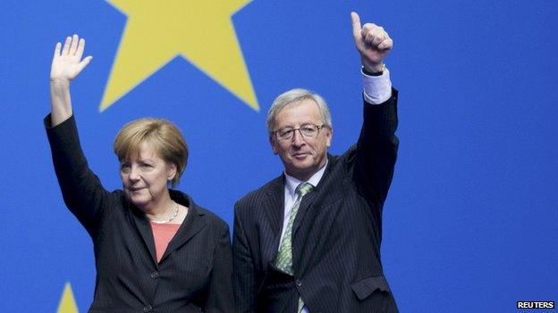 Angela Merkel and Jean-Claude Juncker